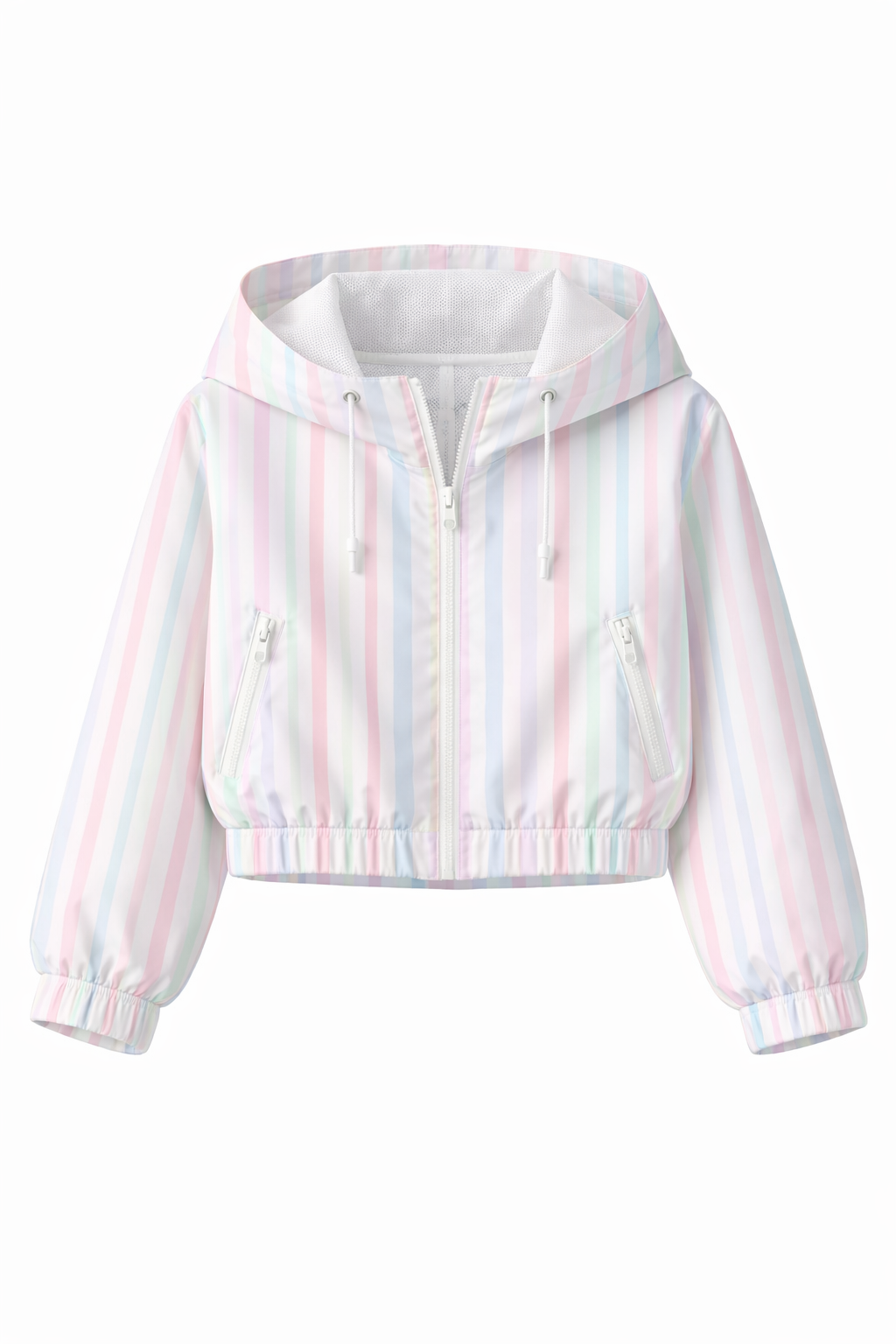 PREORDER - Maeli pastels striped windbreaker cropped sports jacket (end of March delivery)
