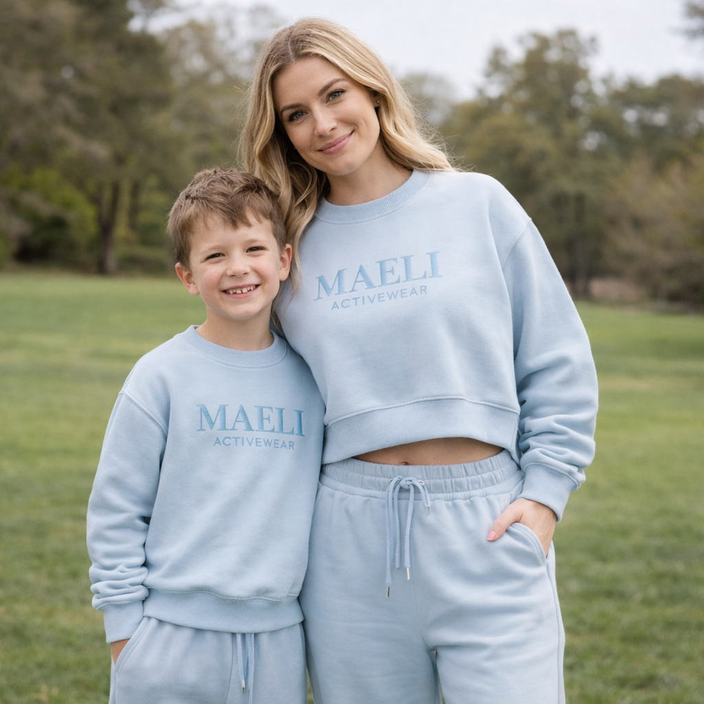 PREORDER - Maeli blue embroidered unisex tracksuit (end of March delivery)