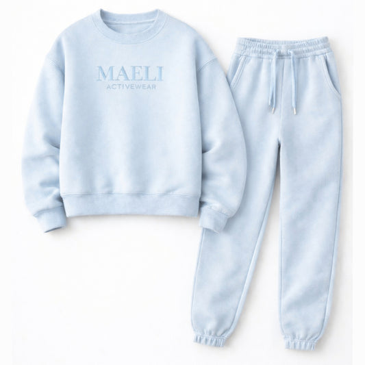 PREORDER - Maeli blue embroidered unisex tracksuit (end of March delivery)