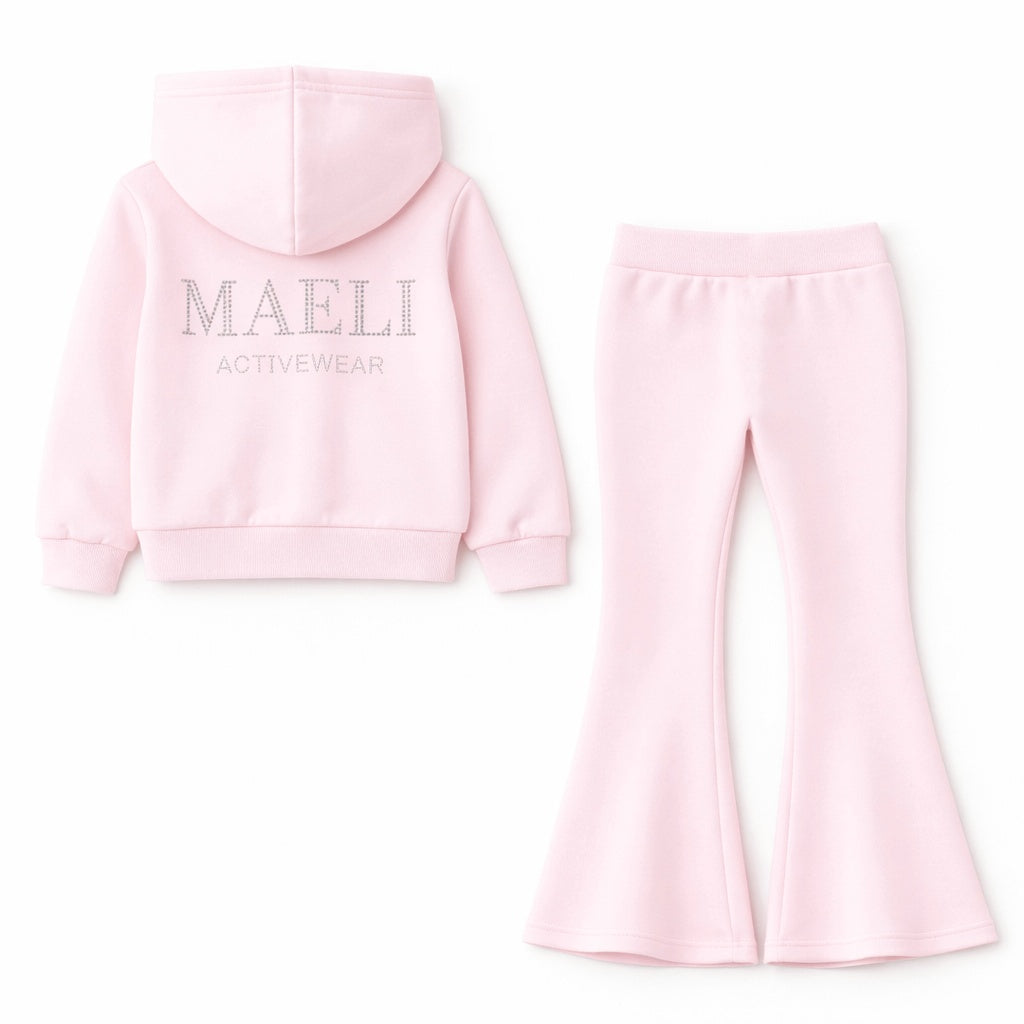 PREORDER - Maeli pink zip up diamanté tracksuit mama & mini matching (end of March delivery)