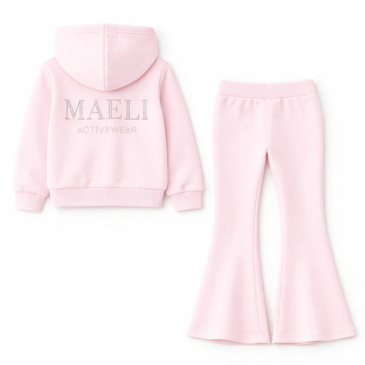 PREORDER - Maeli pink zip up diamanté tracksuit mama & mini matching (end of March delivery)